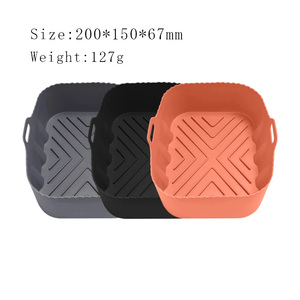 Tapis de cuisson en silicone carré de qualité alimentaire pour friteuse à air |   Accessoire de cuisine personnalisé et recyclable, nouveau design - Product Image 2