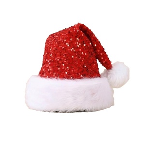 Nouveaux chapeaux <span class=keywords><strong>de</strong></span> <span class=keywords><strong>Noël</strong></span> à paillettes <span class=keywords><strong>de</strong></span> haute <span class=keywords><strong>qualité</strong></span> pour adultes, chapeau <span class=keywords><strong>de</strong></span> Père <span class=keywords><strong>Noël</strong></span> à fourrure longue double couche épaissie, vente en gros, personnalisable, multicolore - Product Image 5