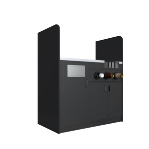 Estación Moderna para Condimentos de Café, Mostrador Profesional para Servicio de Bebidas con Dispensador de Vasos y Canaleta para Desechos para Tiendas de Conveniencia - Product Image 1