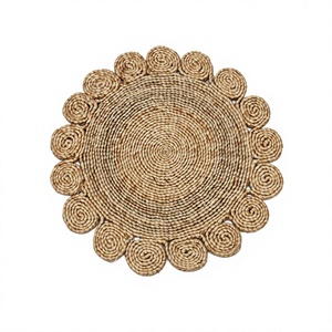 Set de table rond en jute tressé, en corde de coton, antidérapant, pour la maison, la salle à manger, les pique-niques en plein air, fabriqué au Bangladesh - Product Image 1