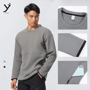 Venta al por mayor de sudadera de cuello redondo ligera y ecológica para hombre de manga larga de gran tamaño Unisex Pull Over Plain Top Casual Street Wear - Product Image 2