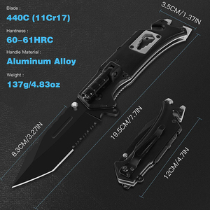 Nuevo Kit de Supervivencia 9 en 1 para Exteriores, Pedernal, Cortador de Cinturón de Seguridad, Rompecristales, Herramienta de Emergencia, Cuchillos de Supervivencia Tácticos LED para Caza - Product Image 3