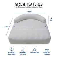 Nouvelle chaise flottante gonflable personnalisable dossier en forme de U canapé-lit d'eau couverture en tissu amovible chaise longue de piscine gonflable
