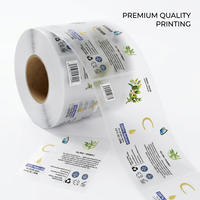 Étiquettes transparentes pour soins de la peau, rouleaux d'autocollants imperméables en vinyle transparent pour flacons de parfum et de lotion, autocollants personnalisés avec logo pour boîtes d'emballage