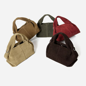 厂家定制2025品牌设计高品质女包复古女士麂皮真皮女包 - Product Image 3