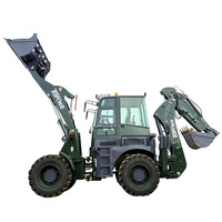 Baru Articulated 2.8ton Backhoe Loader roda Diesel retropendadora Excavator Loader