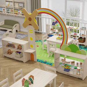 Fabricant de mobilier de classe Montessori en bois, salle de jeux pour enfants, maternelle, ensembles de bureaux et de chaises pour enfants - Product Image 1