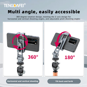 Supporto Universale in Lega di Alluminio per Telefono e Fotocamera con Rotazione a 360°, Inclinazione, Protezione Antipolvere e Doppia Presa Cold Shoe - Accessori per Fotocamera - Product Image 3
