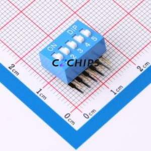 DA-05-B DIP Switch Through hole Component (THT) Switch ( Number of Switch Sections: 5 )( Lead Spacing: 2.54mm )( Color: Blue ) - Product Image 1