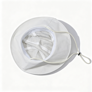 Sombrero de Sol Blanco de Ala Ancha para Mujer, Protección UV UPF 50+, con Correa para la Barbilla, Estilo Bordado 3D, Informal para Exteriores - Product Image 2