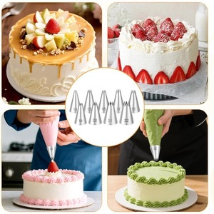 Stainless Steel Piping Tips Set 14-22 Sizes Reusable <b>Cake</b> <b>Decorating</b> <b>Supplies</b> for <b>Cakes</b> Cookies Baking - Product Image 4