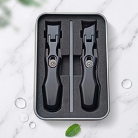 Kit Premium de 2 Piezas para Cortar Uñas, Cortaúñas de Boca Ancha con Lima de Uñas, Set de Manicura de Acero Inoxidable en Caja de Regalo