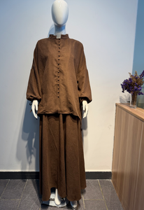 Ensemble Robe Musulmane Femme R-689 : Blouse, Jupe Longue, Style Marocain Dubaï, Tenue Arabe, Abaya Ramadan - Product Image 6