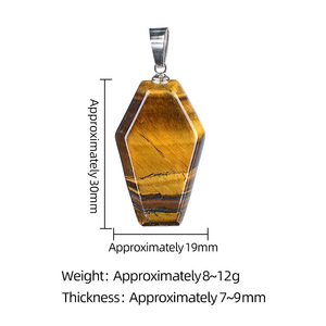 Pendentif cercueil en œil <span class=keywords><strong>de</strong></span> <span class=keywords><strong>tigre</strong></span> naturel en gros, pierres <span class=keywords><strong>de</strong></span> guérison en cristal, collier en quartz <span class=keywords><strong>rose</strong></span> pour cadeaux <span class=keywords><strong>de</strong></span> mode DIY - Product Image 2