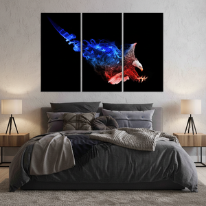 Elegant Art Deco Printed Panel Canvas Artwork Modern Patriotic <b>Hanging</b> <b>Wall</b> <b>Decor</b> SET of 3 CANVAS - Product Image 3