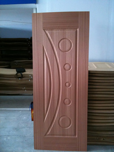 Piel de puerta de venta directa de fábrica Interior de buena calidad más barata MDF/HDF chapa de madera roble Sapelli Piel de puerta de Color teca madera contrachapada - Product Image 2