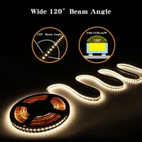 Bande LED SMD 2835 CCT 10 mm, alimentation d'usine, 24 V CC, 120 SMD/m, IP20/65/67/68, télécommande, intérieur/extérieur