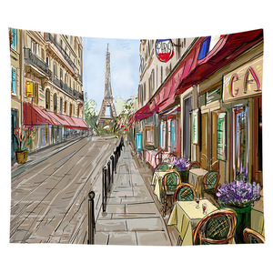 Impression Numérique <span class=keywords><strong>Ville</strong></span> Nordique Paysage de Construction Populaire Décor À La Maison Tenture Murale <span class=keywords><strong>Tapisserie</strong></span> - Product Image 3