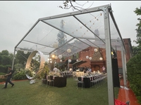 Tente de mariage à toit transparent, tentes de réception transparentes pour événements, fête de mariage, grande tente de réception en plein air pour 100 à 200 personnes
