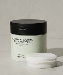 ATTATION Motherwort Soothing Cica Toner Pads Exfoliation douce pour peaux sensibles Soins de la peau coréens Fabriqué en Corée pour femmes - Product Image 3