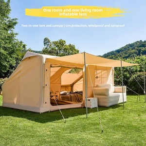 Tente de toit <span class=keywords><strong>gonflable</strong></span> portable Nordic Guest NDK-12Y en <span class=keywords><strong>coton</strong></span> avec tiges de support en PVC, utilisable en toutes saisons pour 5-6 personnes en camping - Product Image 1