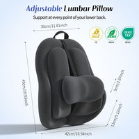 Coussin de soutien lombaire en mousse à mémoire de forme, design ergonomique profilé, maille respirante pour chaise de bureau, voiture, soulagement des douleurs lombaires