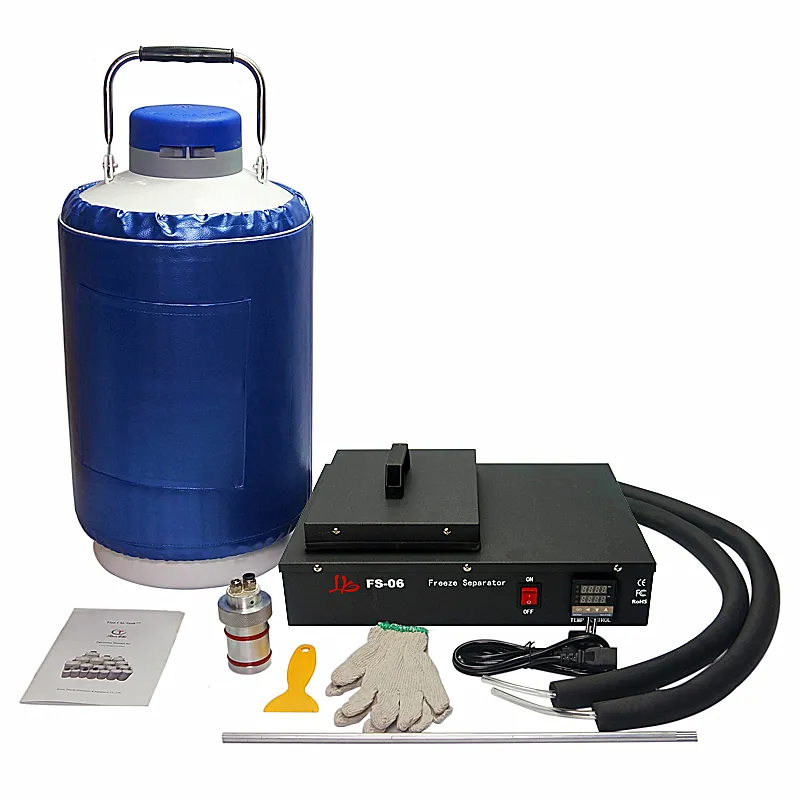 FS-06 pemisah beku Nitrogen cair 300W asli 2 In 1 Kit pompa bebas minyak bawaan 220V 110V dengan tangki Nitrogen cair 10l