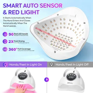 DianaBeauty 90LEDS LED UV Nail <b>Lamp</b> Dryer For Nails 380W Gel Polish Drying <b>Lamp</b> <b>With</b> 4 <b>Timer</b> Setting Auto Sensor Manicure <b>Lamp</b> - Product Image 3