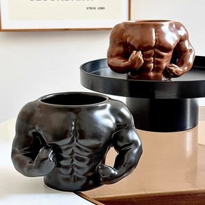 Seaygift creativo personalizado novio deportes Fitness músculo Taza <span class=keywords><strong>de</strong></span> cerámica 300ml 3D estereoscópica cintura pareja taza divertida - Product Image 4