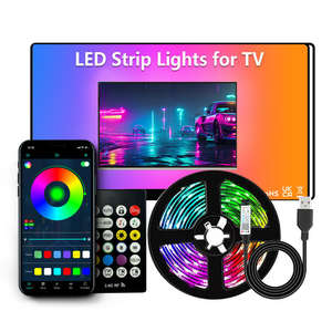 Music Sync Bluetooth APP &amp; Remote Control RGB <strong>TV</strong> Backlight <strong>Behind</strong> Strip LED <strong>Lights</strong> for <strong>TVs</strong> Bedroom Gaming Home D&eacute;cor - Product Image 1