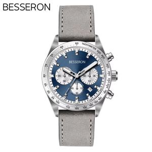 Relojes de Cuarzo Cronógrafo de Acero Inoxidable de Estilo Lujoso para Hombre, Correa de Cuero de 22 mm, Diámetro de Esfera de 42 mm, Logotipo Personalizado, Moda Ejecutiva - Product Image 6