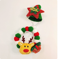 Chapeau de Noël pour animaux de compagnie avec clochette, chapeau de fête de Noël mignon en polyester pour chats et petits chiens