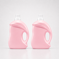 Grande bouteille de détergent à lessive en HDPE bleu de 3 L (100 oz) avec poignée ergonomique et bouchon doseur à bec verseur de précision