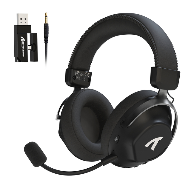 ATTACK SHARK L50 PRO Tri-Mode Wireless Gaming Headset 7.1 Surround Sound Over-Ear Headset Detachable Noise-Cancelling Mic