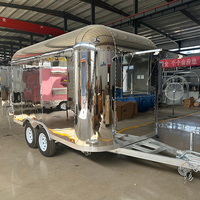 Camion de restauration mobile en acier inoxydable pour la vente de bière, glaces, hot-dogs, pizzas, café, avec équipement de cuisine