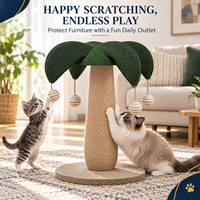 Grand griffoir vertical moderne en bois massif et sisal pour chat avec arbre à grimper - Style mignon