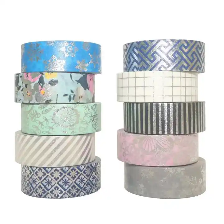 10 Pcs Value Pack Bulk Washi Tape Metallic Gold And Silver Nice Designs  Japanese Decorative Masking Tape - Buy 10 Pcs Value Pack Bulk Washi Tape  Metallic Gold And Silver Nice Designs