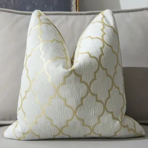 Sipeien Jacquard luxe Style rayure jeter taie d'oreiller doux nordique taie d'oreiller coussin pour lit canapé canapé décor