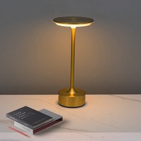 Lampe de table sans fil rechargeable par USB en aluminium, commande tactile, LED blanc chaud pour salle de bain, hôtel, chevet et décoration de bar/café