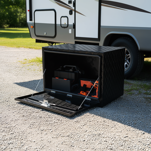 Boîte à outils en aluminium pour sous-carroserie, 36 x 24 x 24 pouces, verrouillable, étanche, pour remorque, camping-car - Product Image 2