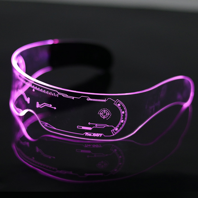 Fashion Cyberpunk Luminous Led Glasses Creative Party Led Light up Glasses for Party Supplies