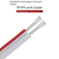 سلك طاقة نحاسي نقي ثنائي النواة 0.5/0.75/1 مم² مع عازل PVC أحمر وأسود وموصل محول 250 فولت بطول مخصص