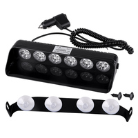 Barre lumineuse d'avertissement d'urgence CIGO LED-S7 12V 18 LED rouge et bleue avec ventouses, étanche IP65, en aluminium et PC pour voiture