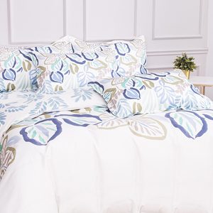 Juego de Ropa de Cama con Estampado de Hojas <span class=keywords><strong>Abstractas</strong></span>, Sábanas Suaves y Transpirables, Tamaño King, Algodón de Lujo, Proveedores de Ropa de Cama Personalizada al por Mayor - Product Image 3