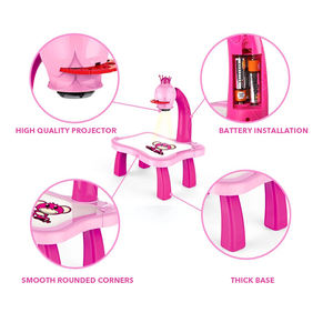 Детская Интерактивная проекционная доска для рисования, стол для рисования, обучающая граффити, стираемая доска для письма, электрическая игрушка - Product Image 4