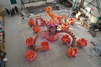 Manège spatial familial d'intérieur, attractions poulpe pour enfants, fabriqué en fibre de verre et acier durable pour les parcs d'attractions