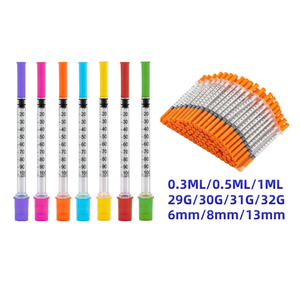 Jeringa Veterinaria de Calibre 31 para Inyección Animal, 0.5ml 1ml, Aguja de Seguridad Desechable para Uso Animal - Product Image 1