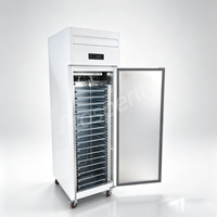 Réfrigérateur vertical à porte simple en acier inoxydable refroidi par air, pour cuisine commerciale, avec bac GN