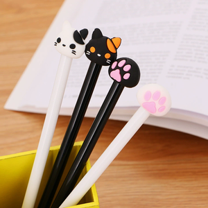 Bolígrafo de gel CHNX Creative Cat con punta de aguja completa de 0.5mm, tinta negra, diseño de dibujos animados, para estudiantes, de goma, no borrable - Product Image 2