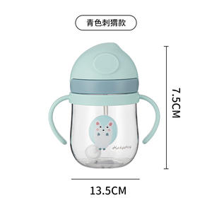 Taza de pajita para beber para niños, botella de agua con <span class=keywords><strong>mango</strong></span> de bebé antiasfixia y sin fugas, tazas de aprendizaje para beber para niños pequeños - Product Image 6